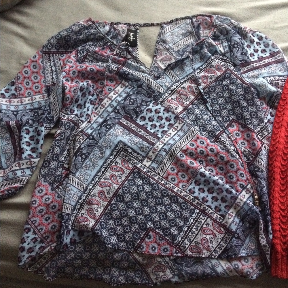 Multicolored see through shirt